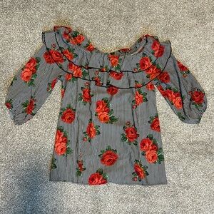 Like new off the shoulders floral blouse size large
